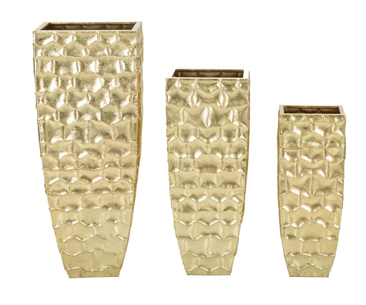 Mauro Ferretti VASE HOLDER GLODY SET 3 PCS CM 38X38X94-30,5X30,5X76-
 23x23x63