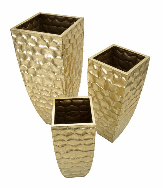 Mauro Ferretti VASE HOLDER GLODY SET 3 PCS CM 38X38X94-30,5X30,5X76-
 23x23x63