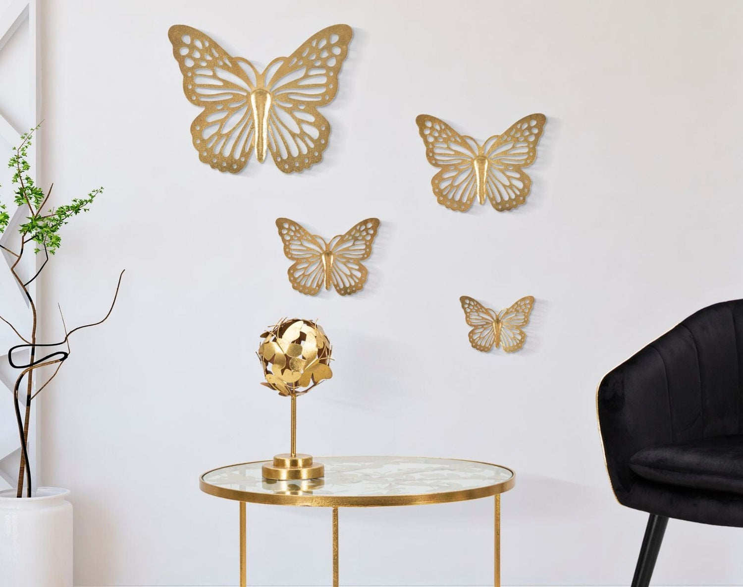 Mauro Ferretti WALL BUTTERFLIES SET 4PCS CM 35X2X29-25X2X19-20,5X2X16-16X2X12