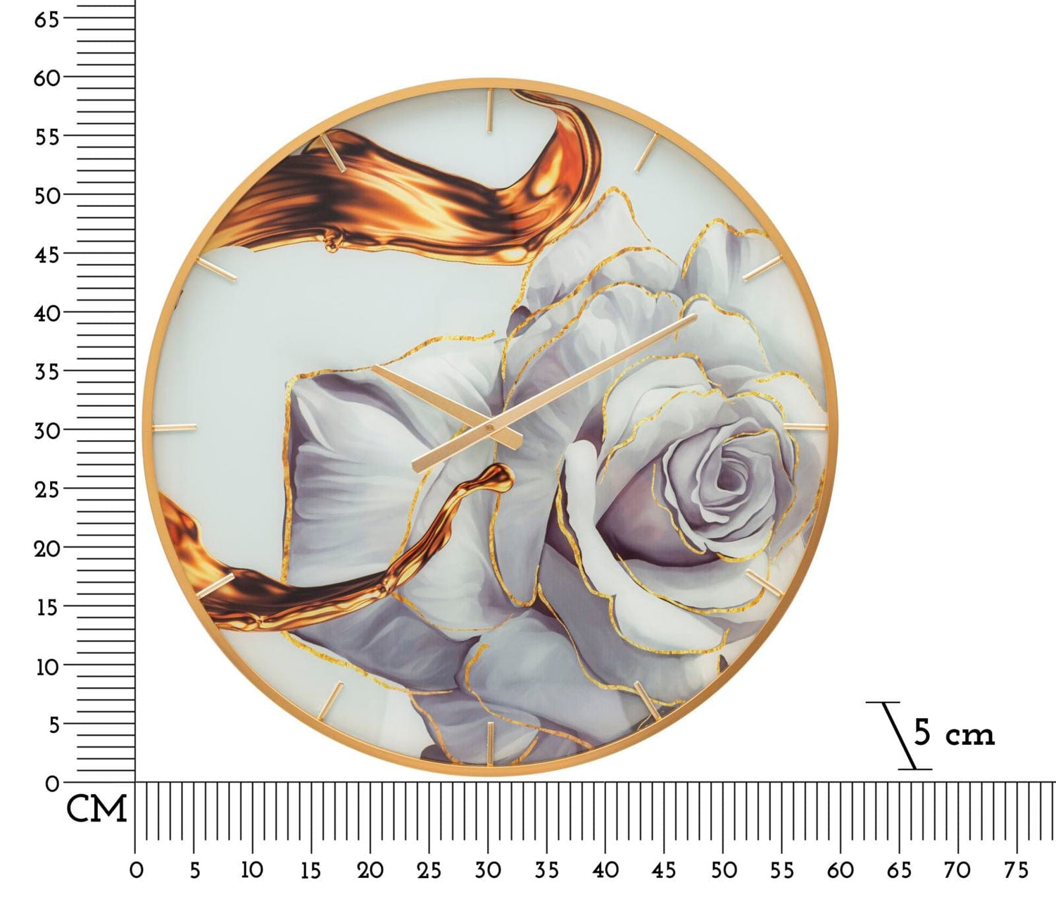 Mauro Ferretti WALL CLOCK GLASS ROSE CM Ø 60X5