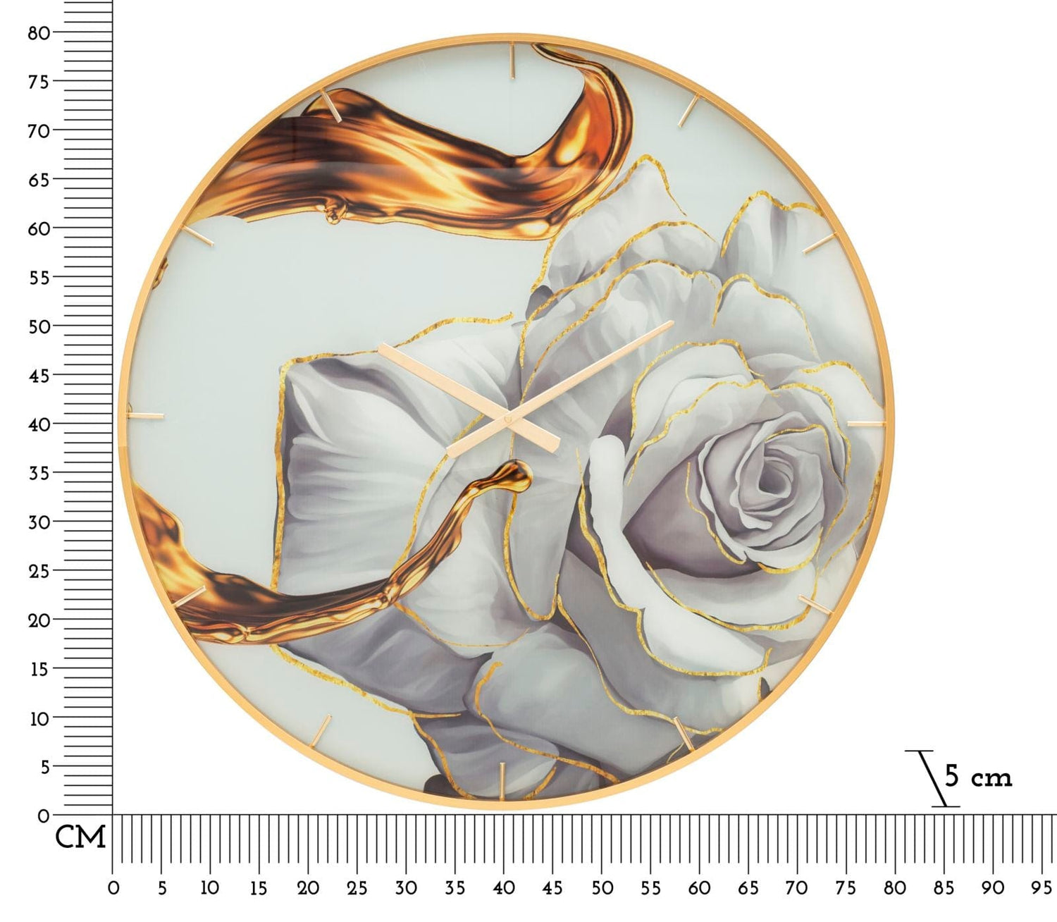 Mauro Ferretti WALL CLOCK GLASS ROSE CM Ø 80X5