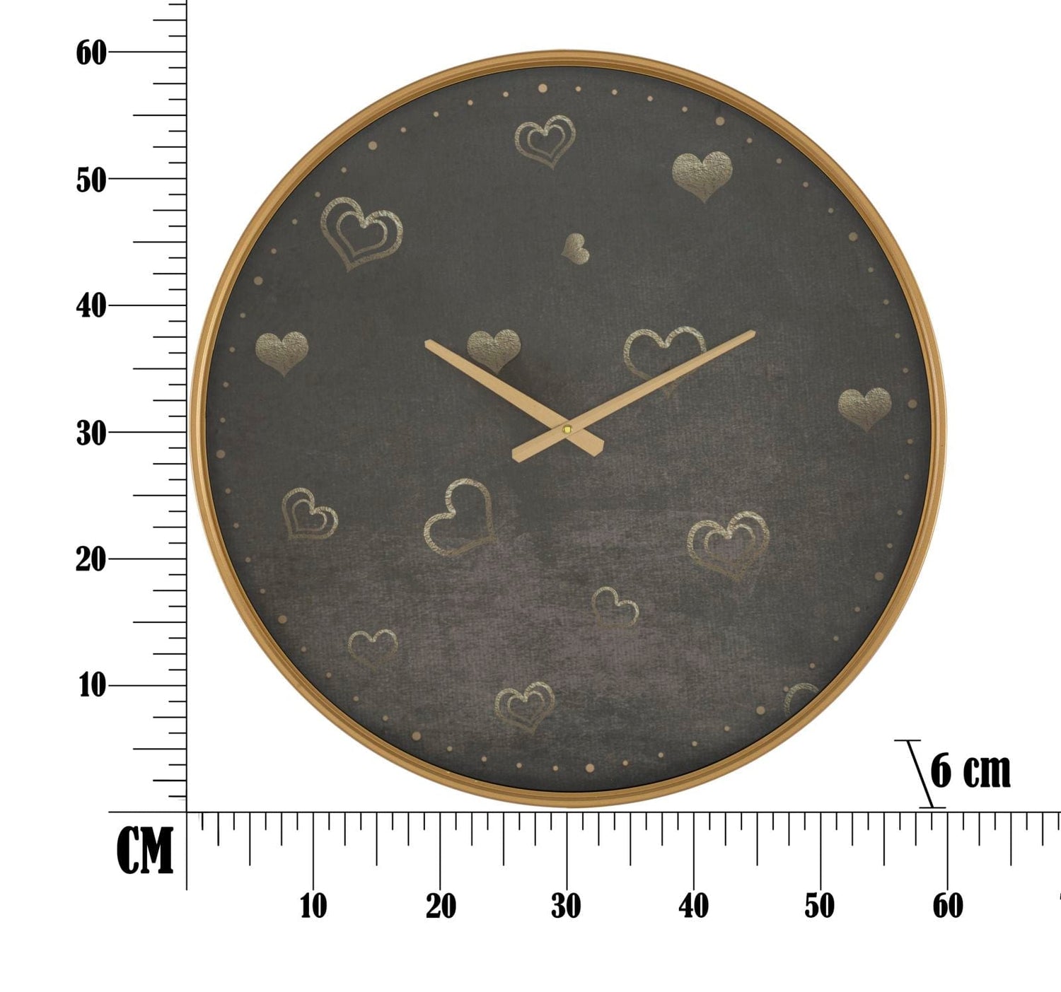 Mauro Ferretti WALL CLOCK HEARTS CM Ø 60X6