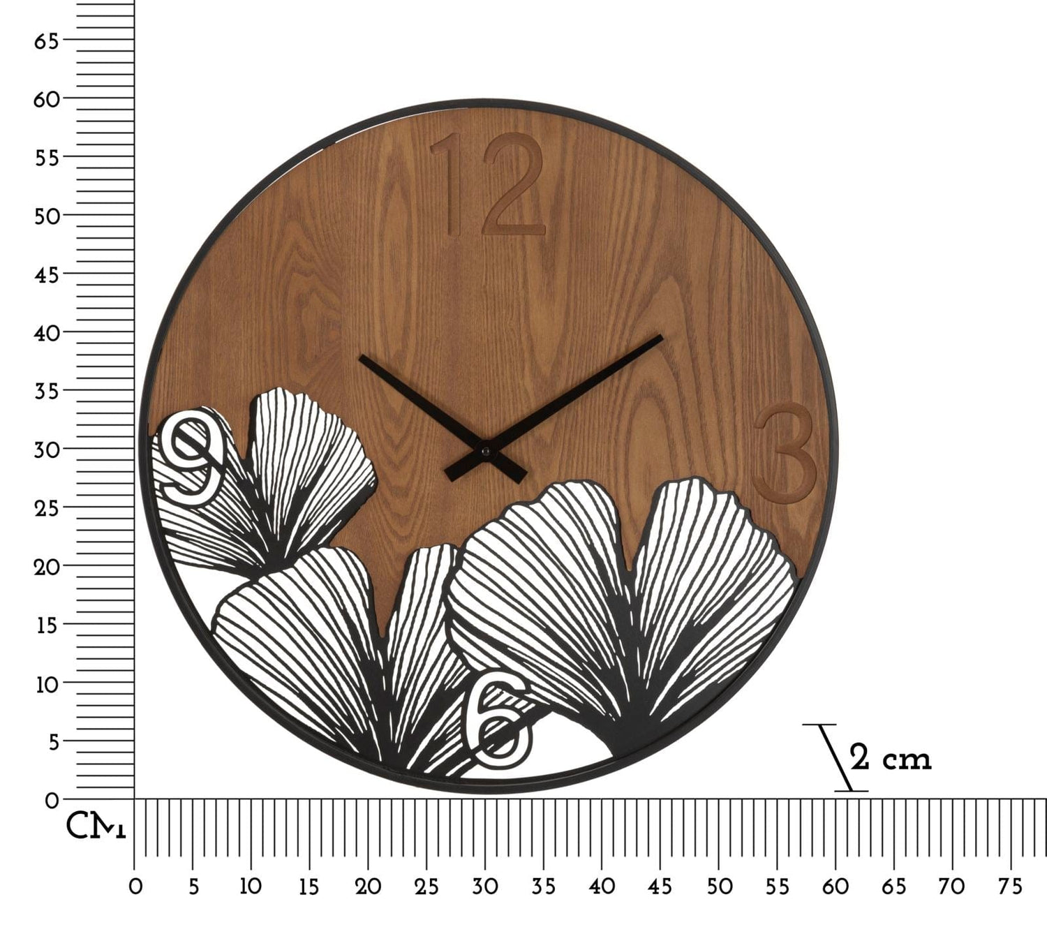 Mauro Ferretti WALL CLOCK SUPER WOOD/LEAF CM Ø 60X2