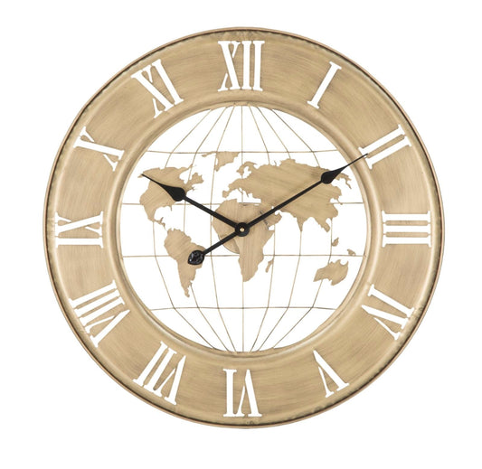 Mauro Ferretti WALL CLOCK WORLD GOLD CM 
 Ø 63X3