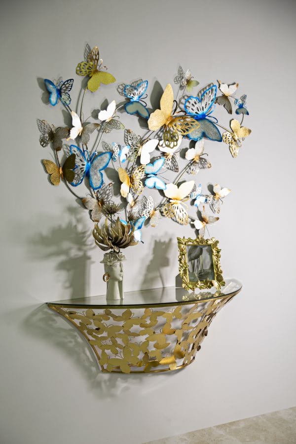 Mauro Ferretti WALL CONSOLE BUTTERFLIES CM 120X40,5X37,2