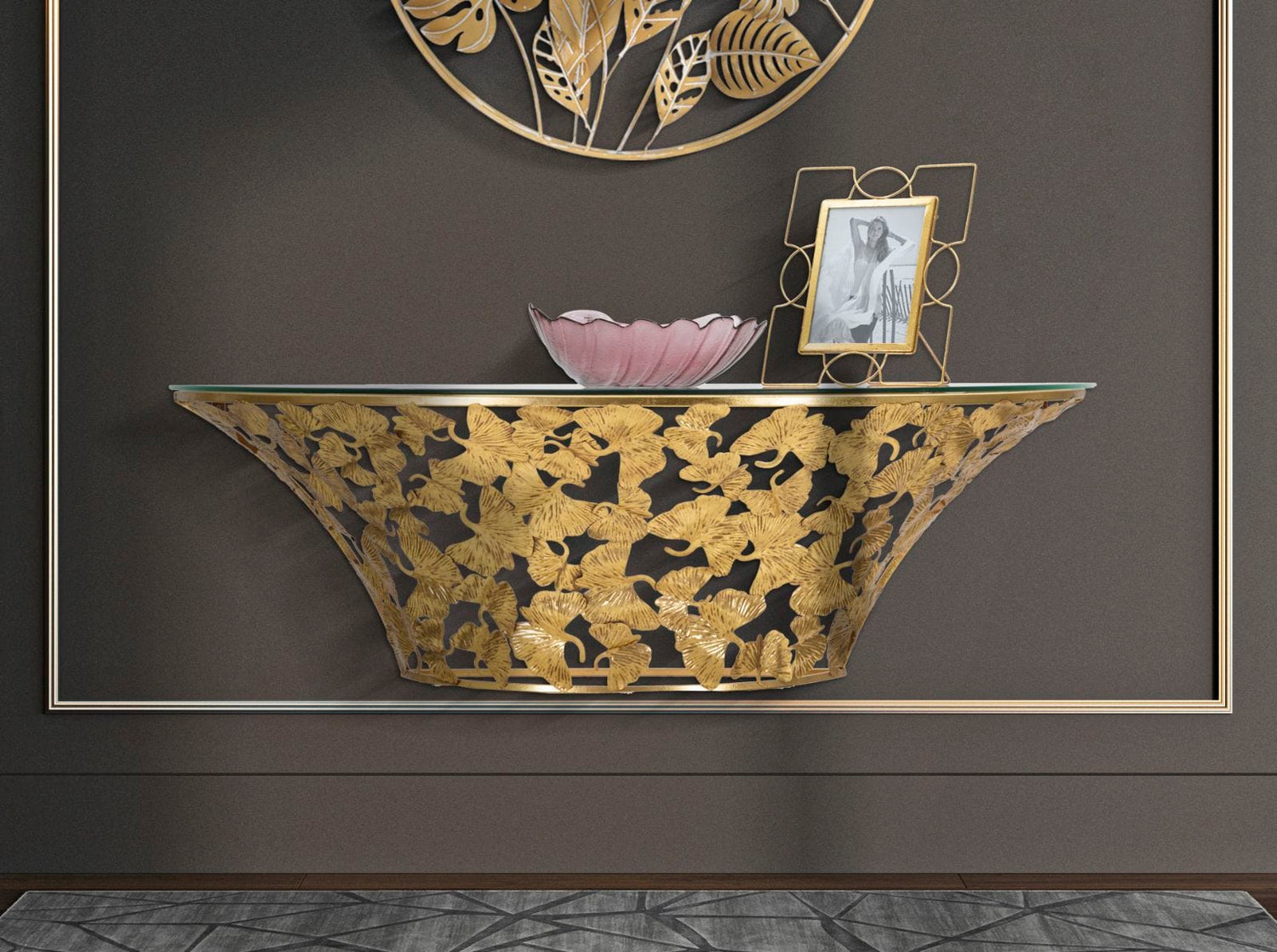 Mauro Ferretti WALL CONSOLE LEAVES CM 120X40,5X37,2