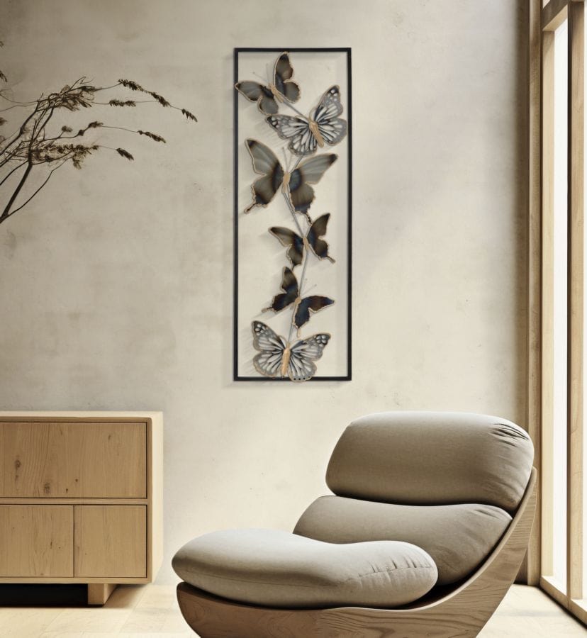 Mauro Ferretti WALL DECORATION BUTTERFLIES CM 31X2,5X90