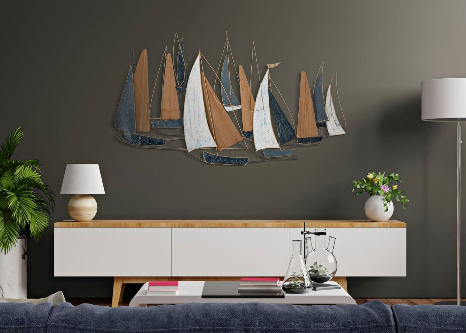 Mauro Ferretti WALL DECORATION DARK REGATA CM 132X3,8X76,8