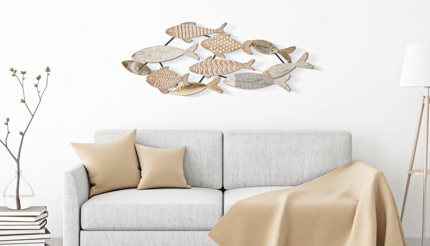 Mauro Ferretti WALL DECORATION FISHY CM 118X5,7X46,4