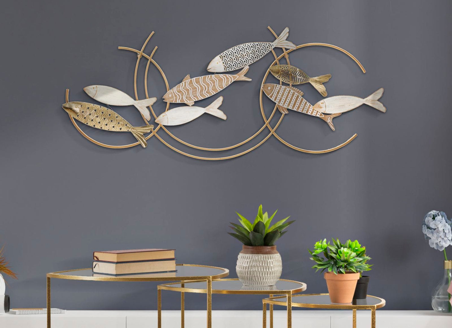 Mauro Ferretti WALL DECORATION FISHY MOVE CM 142,9X5X61,6