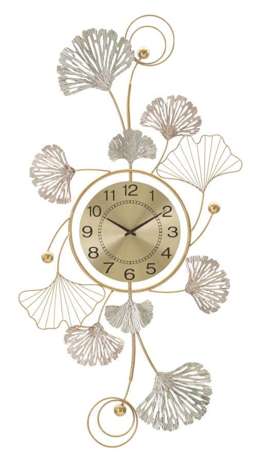 Mauro Ferretti WALL DECORATION LEAVY WITH CLOCK CM 52,5X3,5X102