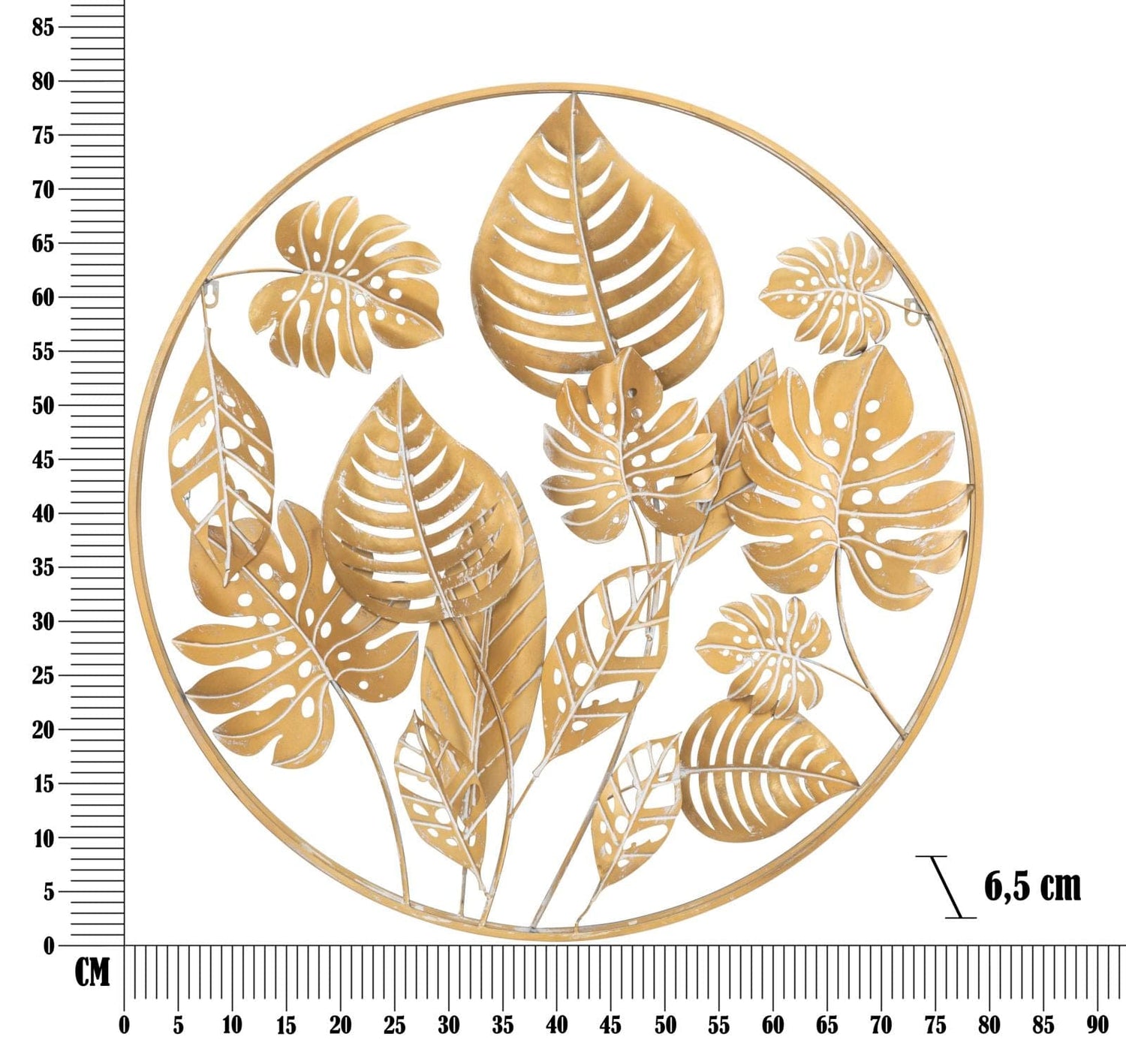 Mauro Ferretti WALL IRON PANEL JUNGLE ROUND CM Ø 80X6.5