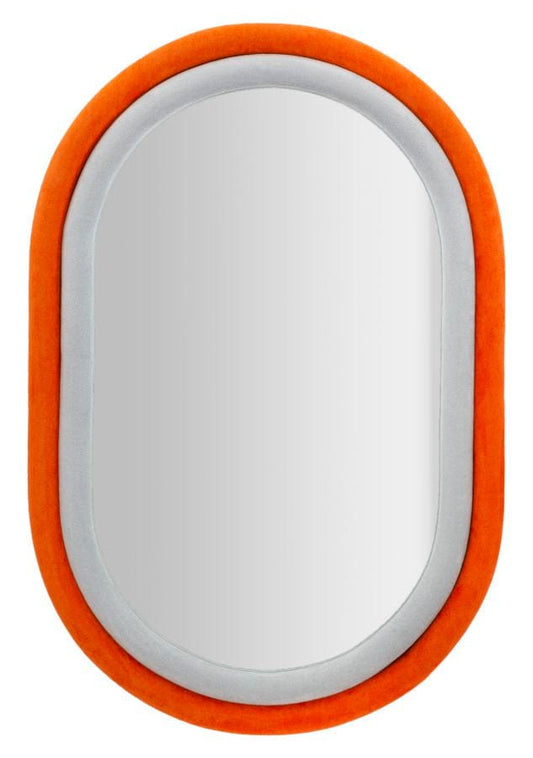 Mauro Ferretti WALL MIRROR ANTONY ORANGE/MIX VELVET CM 60X4X90