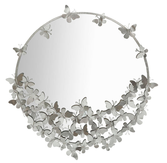 Mauro Ferretti WALL MIRROR BUTTERFLY ROUND SILVER CM Ø 91X3X94