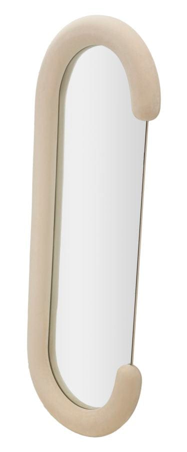 Mauro Ferretti WALL MIRROR CHANTAL CREAM VELVET CM 60X7X160