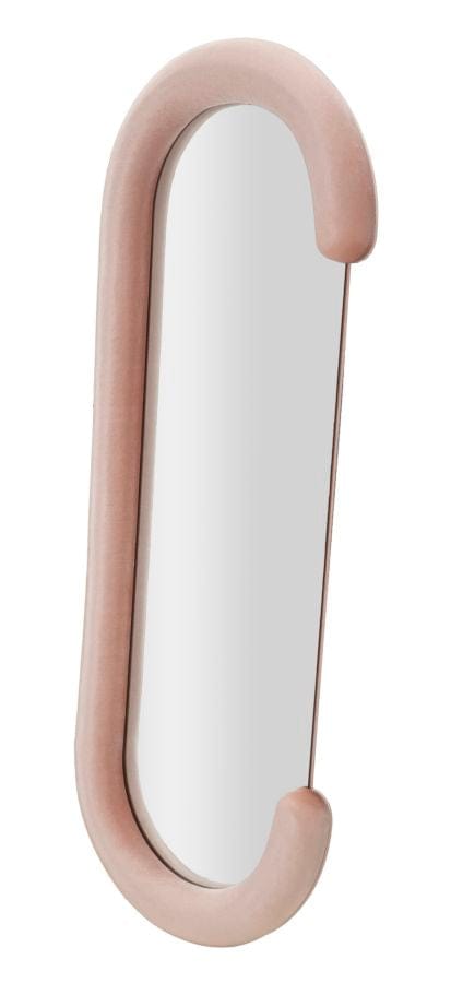 Mauro Ferretti WALL MIRROR CHANTAL PINK VELVET CM 60X7X160