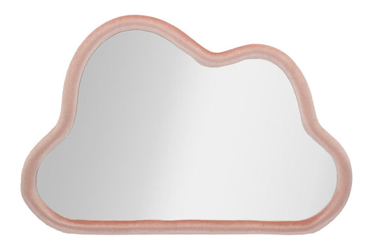 Mauro Ferretti WALL MIRROR CLOUD PINK VELVET CM 90X4X60