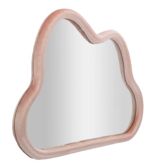 Mauro Ferretti WALL MIRROR CLOUD PINK VELVET CM 90X4X60