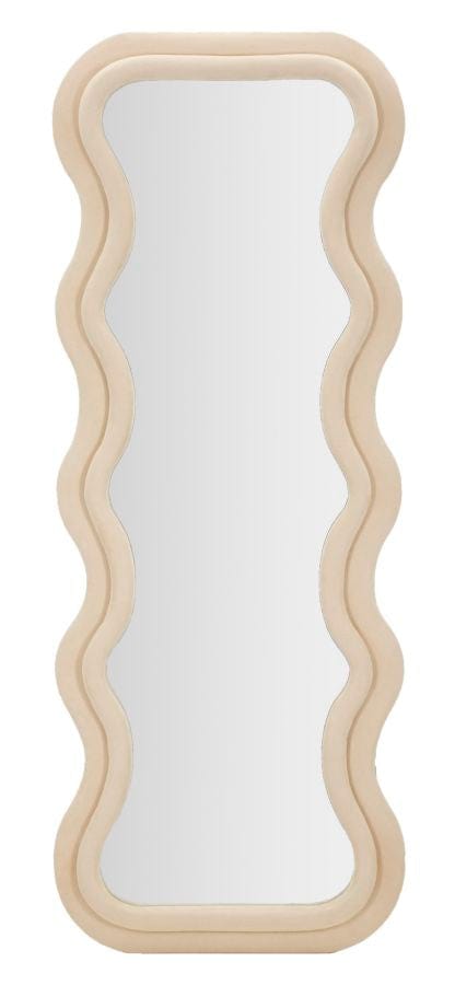 Mauro Ferretti WALL MIRROR EMILY CREAM VELVET CM 60X6X160