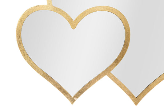 Mauro Ferretti WALL MIRROR GLAM DOUBLE HEART CM 65X2X50