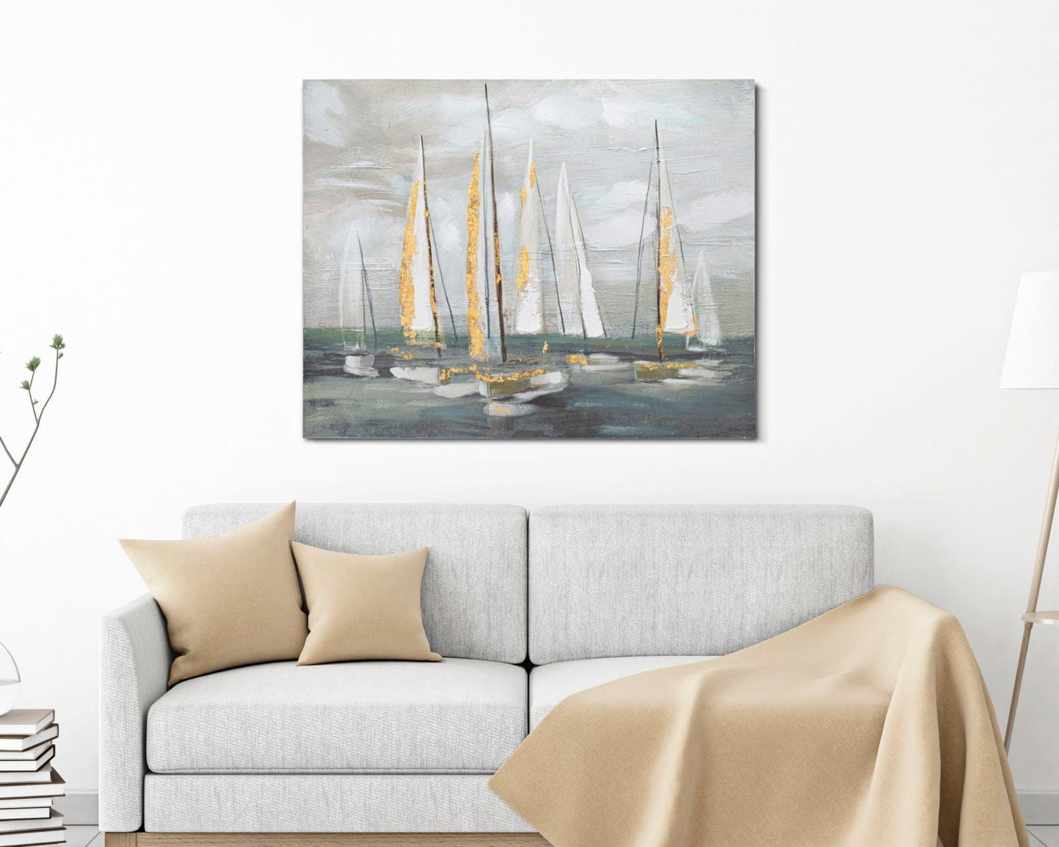 Mauro Ferretti WALL PAINT GOLD BOAT CM 100X2,8X80