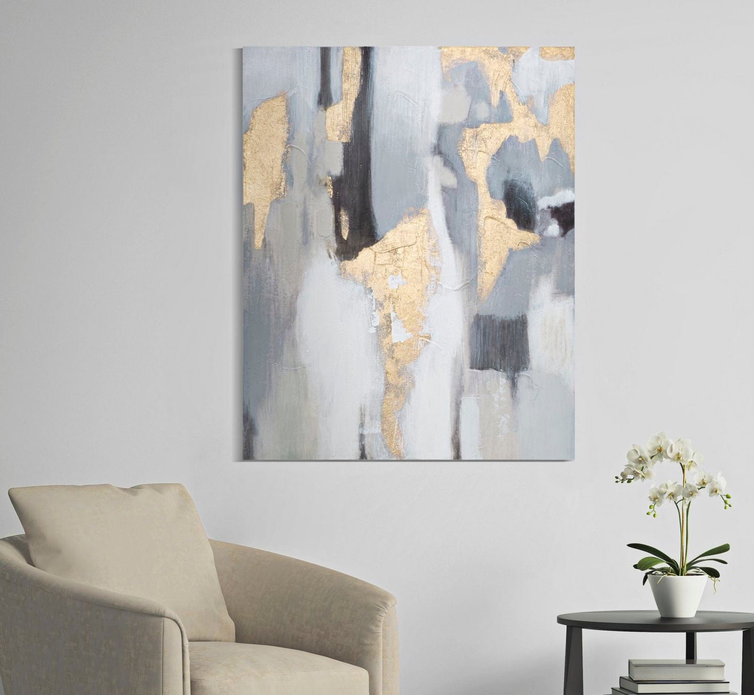 Mauro Ferretti WALL PAINT GREY/GOLD CM 80X2,8X100