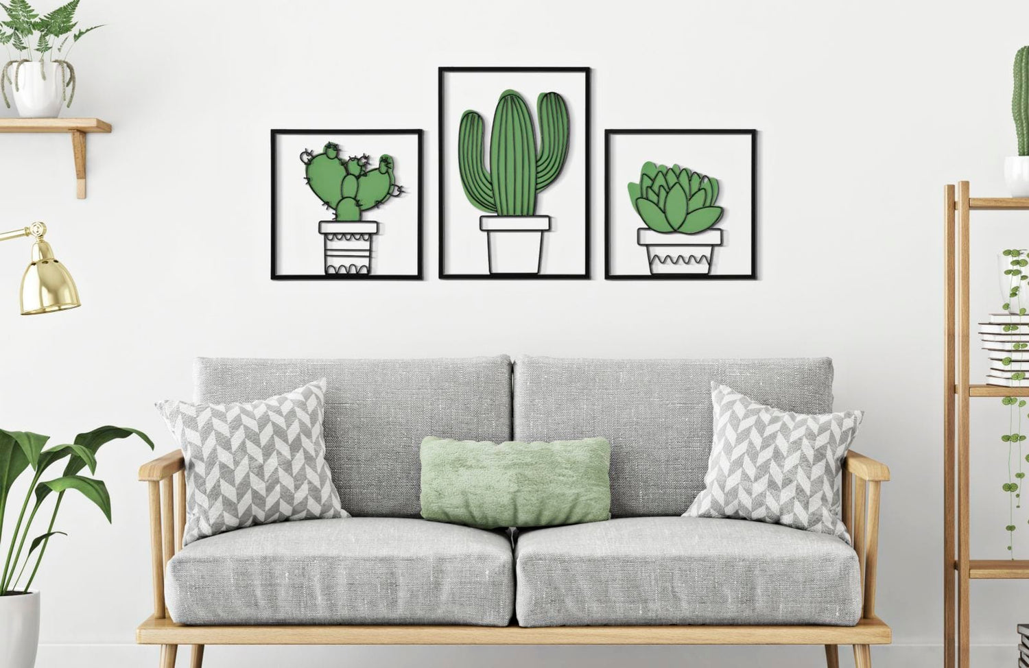 Mauro Ferretti WALL PANEL CACTUS SET 3 PCS 33X1,3X46,5-33X1,3X33