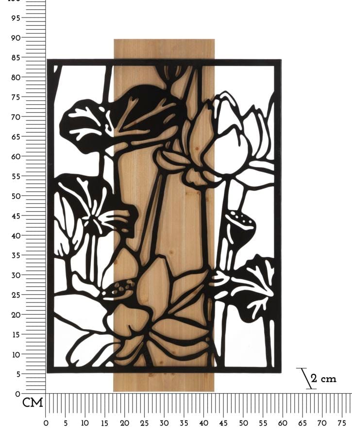 Mauro Ferretti WALL PANEL LOTUS IRON AND WOOD CM 60X2X90