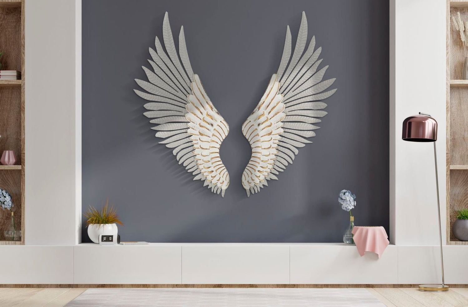 Mauro Ferretti WALL PANEL NATURAL WINGS SET 2 PCS CM 43,8X2,5X104