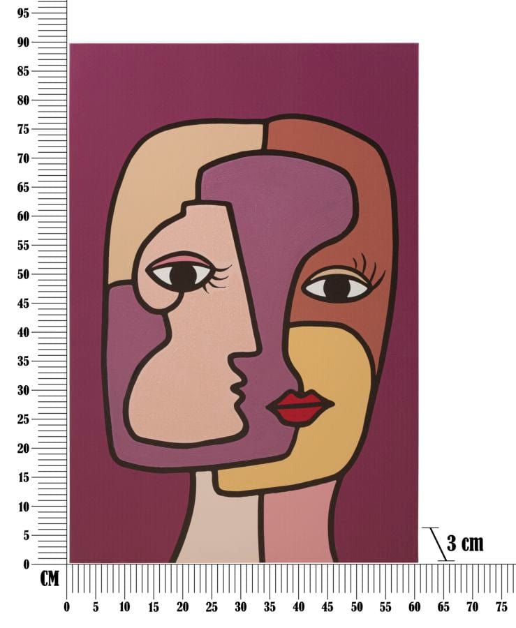 Mauro Ferretti WALL PRINTING/PAINTING FACE NEW -A- CM 60X3X90