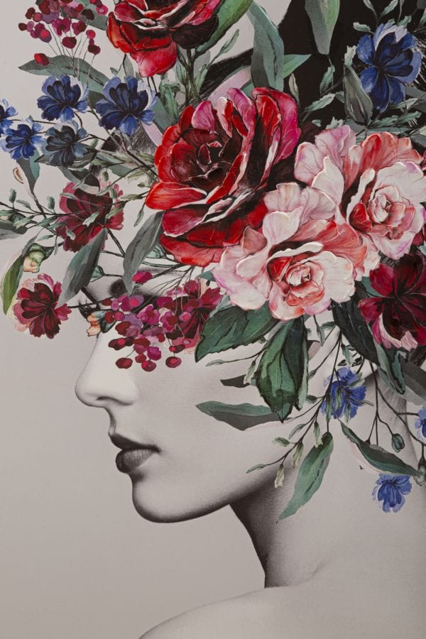 Mauro Ferretti WALL PRINTING/PAINTING LADY FLOWER -A- CM 80X2,8X120