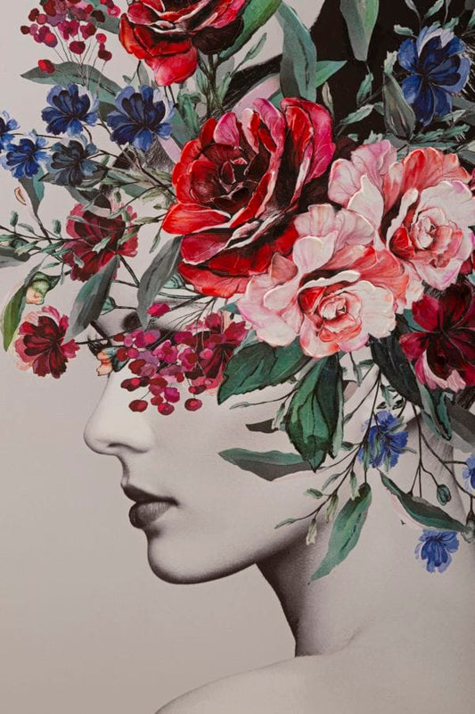 Mauro Ferretti WALL PRINTING/PAINTING LADY FLOWER -A- CM 80X2,8X120