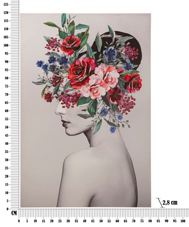 Mauro Ferretti WALL PRINTING/PAINTING LADY FLOWER -A- CM 80X2,8X120