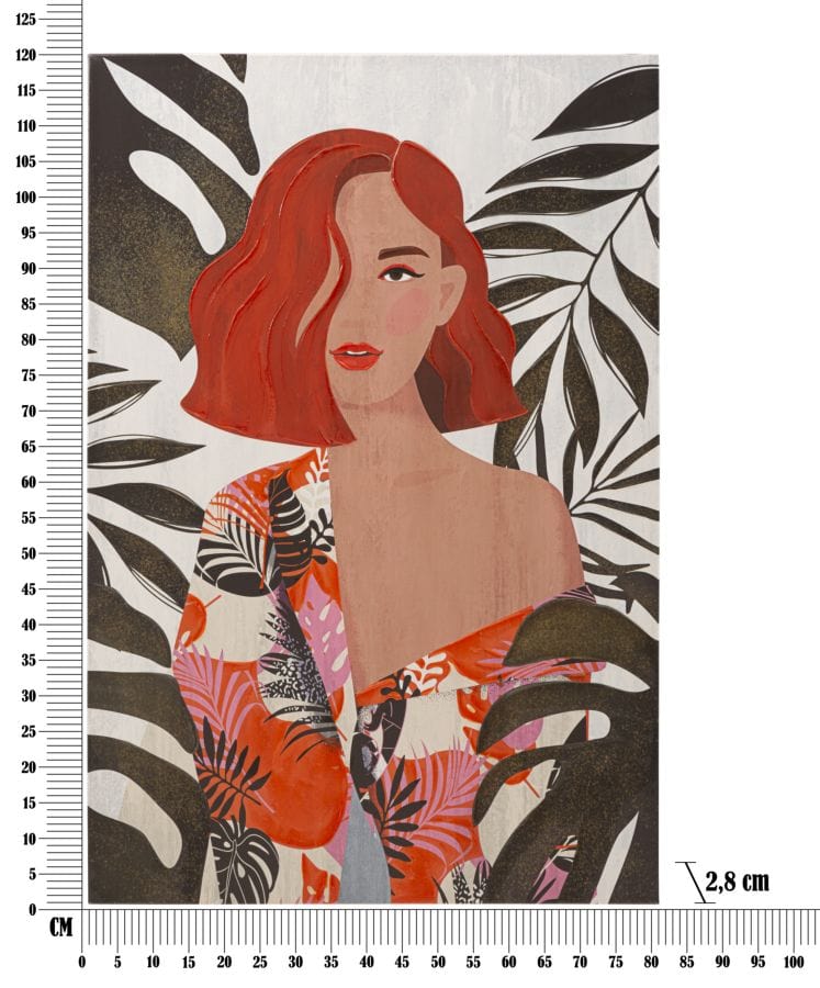 Mauro Ferretti WALL PRINTING/PAINTING LADY JUNGLE -A- CM 80X2,8X120