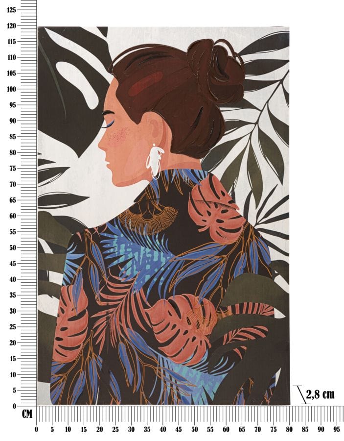 Mauro Ferretti WALL PRINTING/PAINTING LADY JUNGLE -B- CM 80X2,8X120