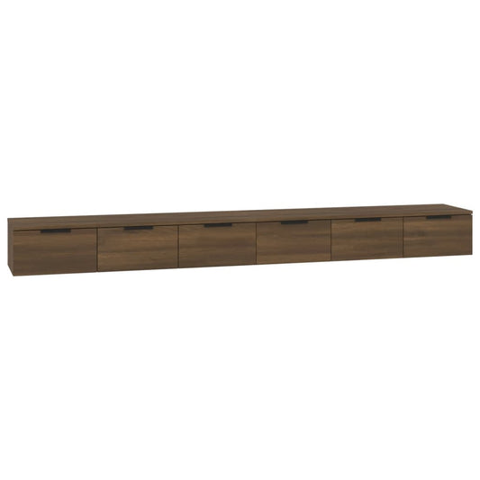 vidaXL Wandplanken Wandkasten 2 st 102x30x20 cm bewerkt hout bruin eikenkleur