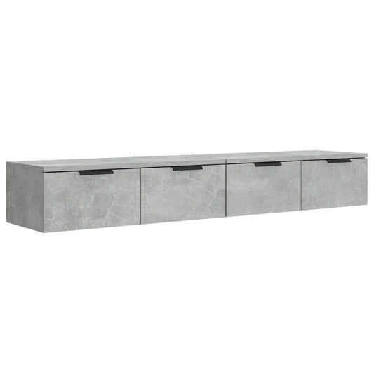 vidaXL Wandplanken Wandkasten 2 st 68x30x20 cm bewerkt hout betongrijs