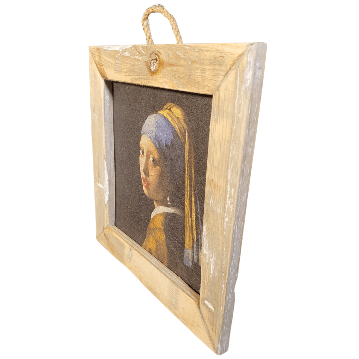 Dutch Mood wooden tile old dutch girl with pearl