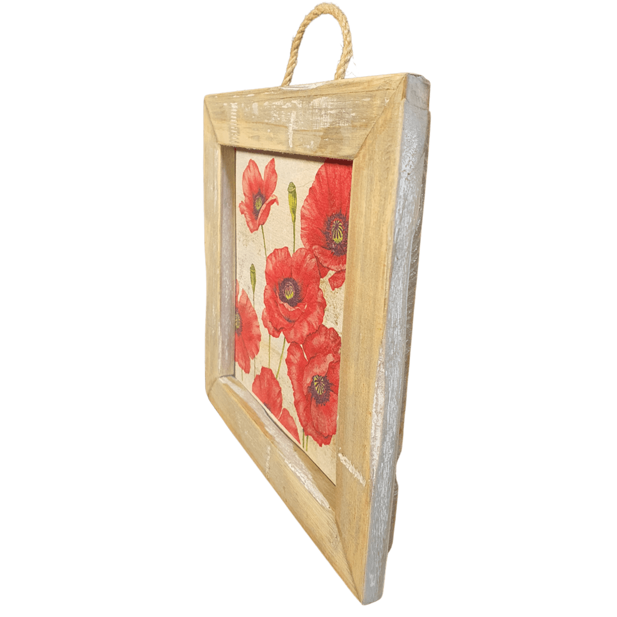 Dutch Mood wooden tile old dutch poppies red