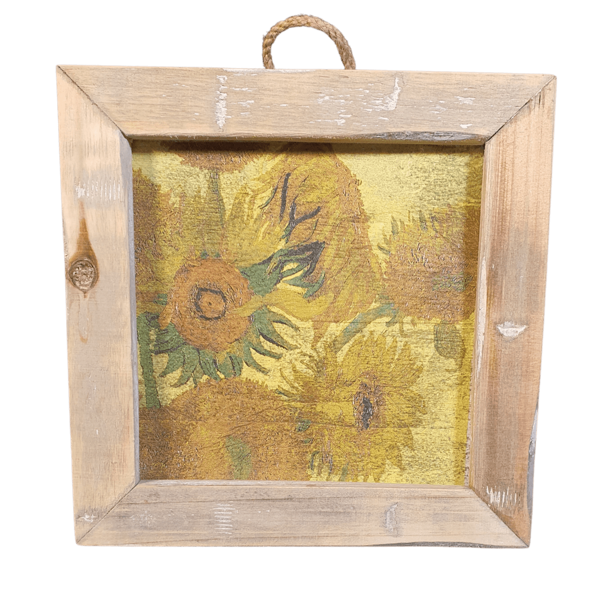 Dutch Mood wooden tile old dutch v gogh sunflower